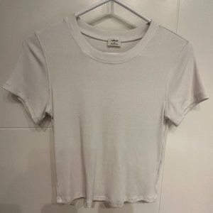 Aritzia Wilfred White Ribbed Tee